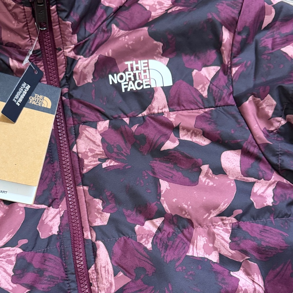 The North Face reversible Floral Pink and Purple Jacket - Picture 2 of 6